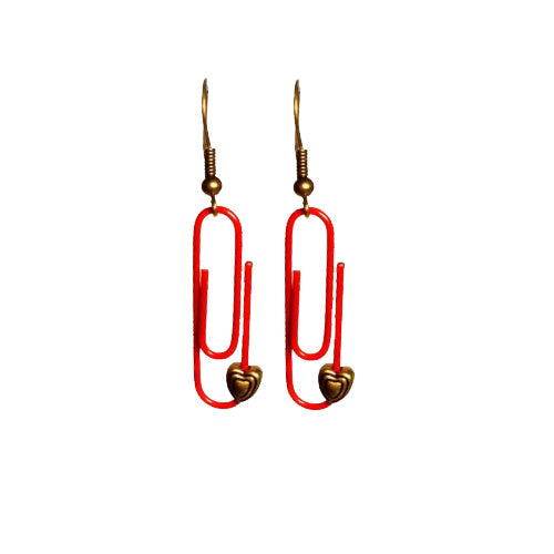 Red Personalised Paperclip Earrings | by lovedbynlanla-0