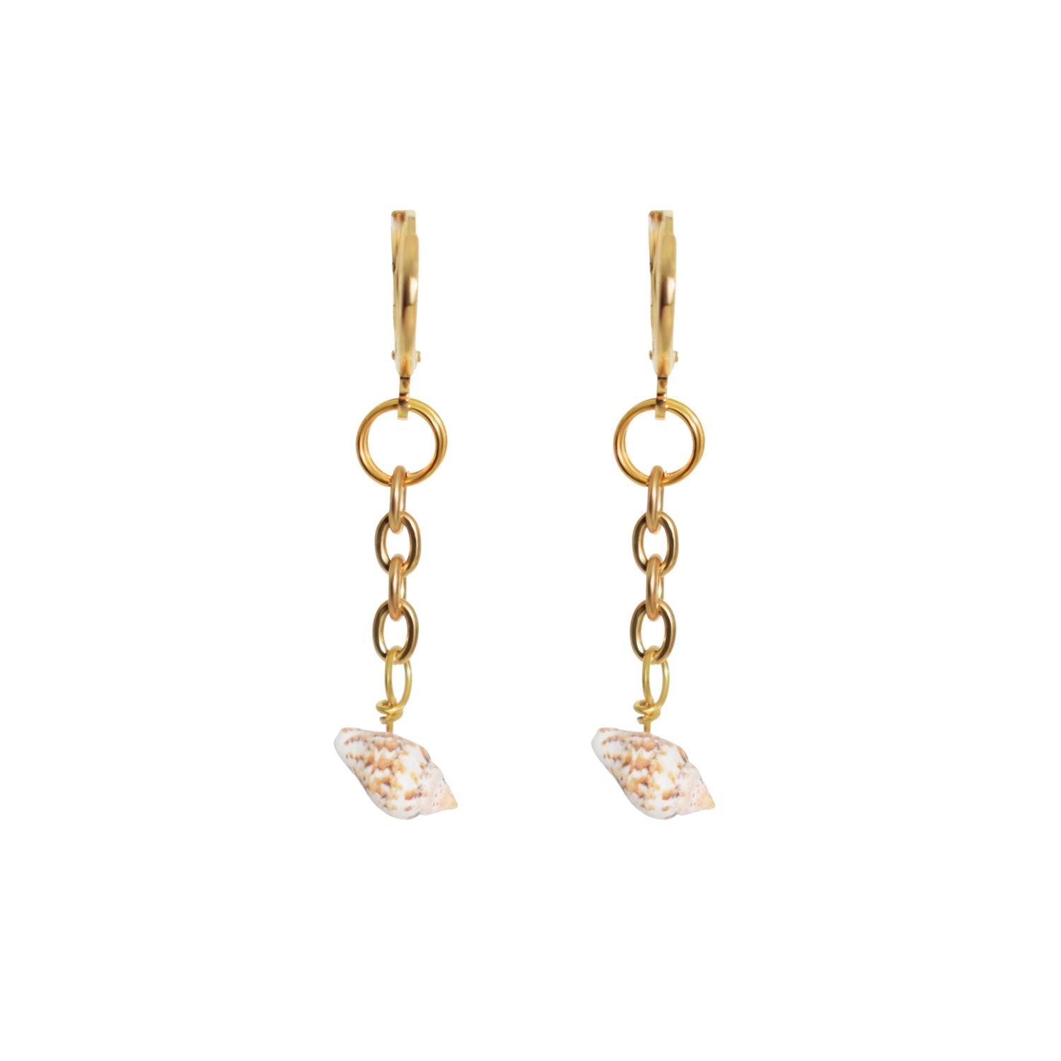Shell Drop Huggie Earrings | by Ifemi Jewels-0