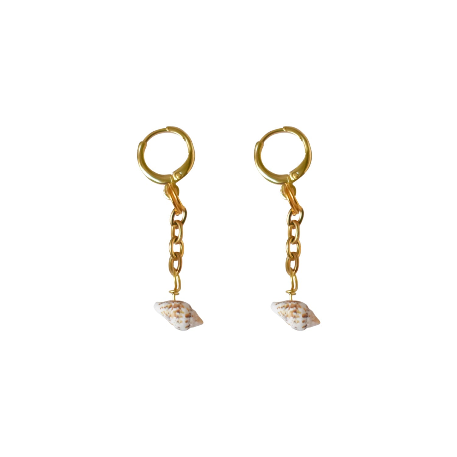 Shell Drop Huggie Earrings | by Ifemi Jewels-1