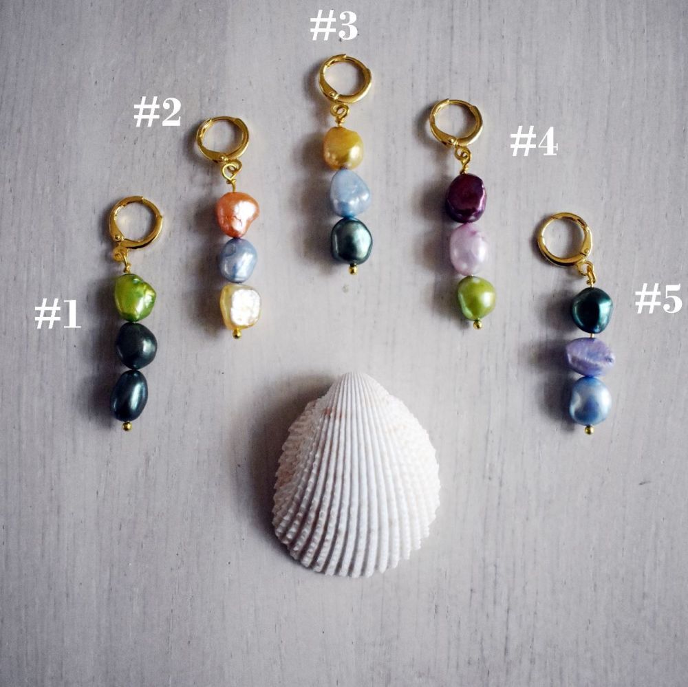 Freshwater Pearl huggie earrings | by Ifemi Jewels-1