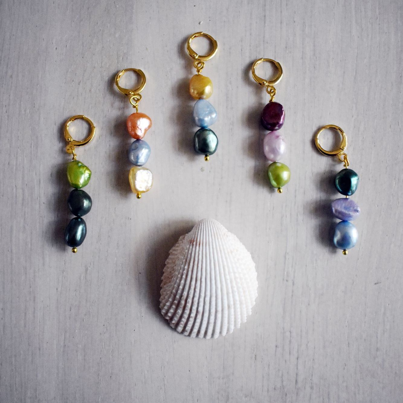 Freshwater Pearl huggie earrings | by Ifemi Jewels-0