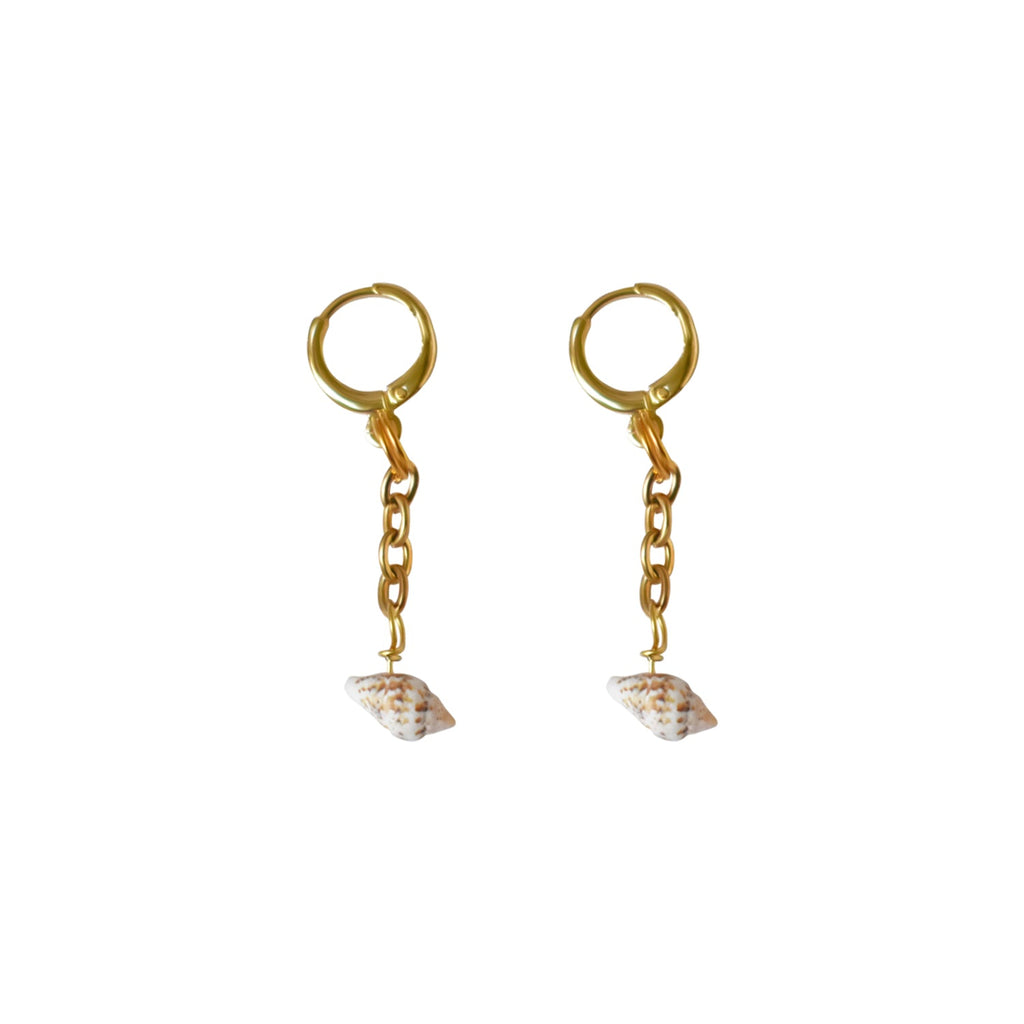 Shell Drop Huggie Earrings | by Ifemi Jewels-1
